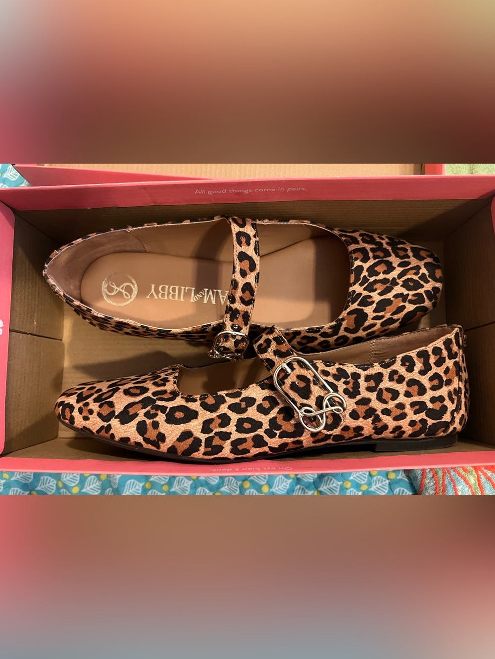 Sam and Libby Leopard Print Fredi Mary Jane Flats - Size 9.5 - Picture 9 of 10